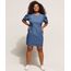 Vestido-Jeans-Feminino-Curto-com-Pences-Manga-Bufante-Azul-Medio-9960702-Azul_Medio_1