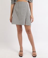 Saia-Feminina-Mindset-Curta-Estampada-Xadrez-Vichy-com-Fenda-Preta-9963112-Preto_1