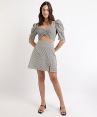 Blusa-Feminina-Cropped-Estampada-Xadrez-Vichy-com-Laco-Manga-Bufante-Decote-Coracao-Preta-9963113-Preto_3