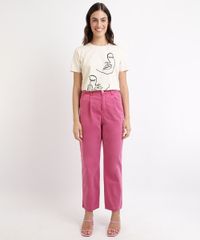 T-Shirt-Feminina-Mindset-com-Bordado-de-Rostos-Manga-Curta-Decote-Redondo-Bege-Claro-9963120-Bege_Claro_3