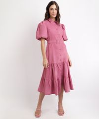 Vestido-Feminino-Mindset-Midi-com-Recortes-e-Cinto-Manga-Bufante-Rosa-9964132-Rosa_3