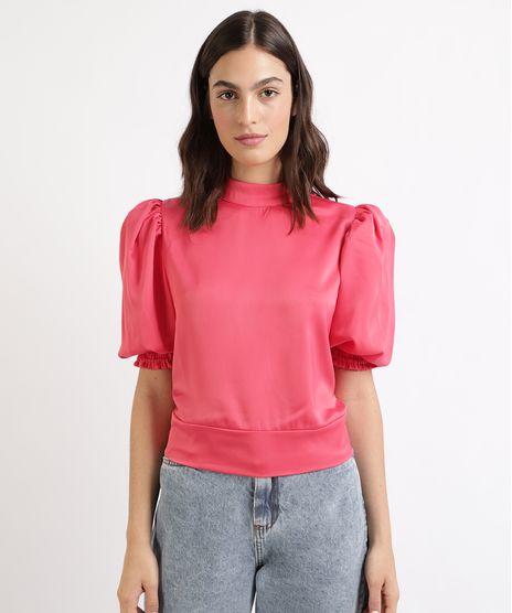 Blusa-Feminina-Mindset-Acetinada-com-Abertura-e-Amarracao-Manga-Bufante-Gola-Alta-Pink-9964406-Pink_1