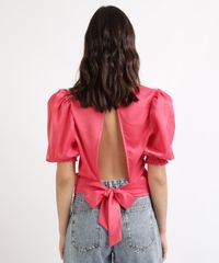 Blusa-Feminina-Mindset-Acetinada-com-Abertura-e-Amarracao-Manga-Bufante-Gola-Alta-Pink-9964406-Pink_2