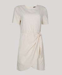 Vestido-Feminino-Mindset-Curto-com-Transpasse-e-No-Manga-Curta-Bege-Claro-9964407-Bege_Claro_5
