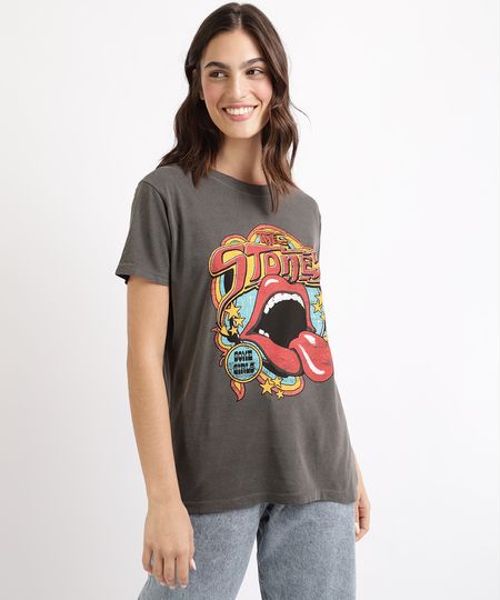 T-Shirt-Feminina-de-Banda-Mindset-The-Rolling-Stones-Manga-Curta-Decote-Redondo-Chumbo-9963121-Chumbo_1 T-Shirt-Feminina-de-Banda-Mindset-The-Rolling-Stones-Manga-Curta-Decote-Redondo-Chumbo-9963121-Chumbo_1