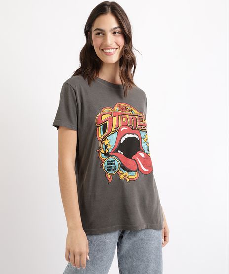 T-Shirt-Feminina-de-Banda-Mindset-The-Rolling-Stones-Manga-Curta-Decote-Redondo-Chumbo-9963121-Chumbo_1
