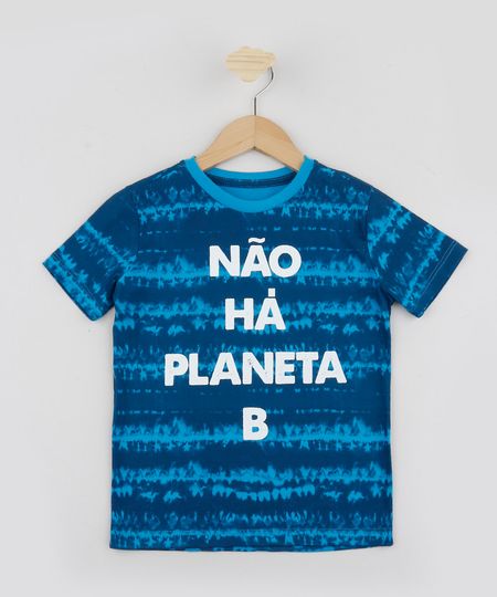 Camiseta-Infantil--Nao-ha-Planeta-B--Estampada-Tie-Dye-Manga-Curta--Azul-9961425-Azul_1