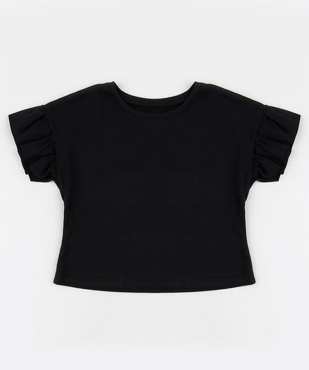 Blusa-Infantil-Basica-Decote-Redondo-Manga-Curta-com-Babado-Preta-9961485-Preto_1
