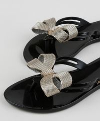 Rasteirinha-Feminina-Zaxy-Star-com-Laco-Metalizado-Preta-9959909-Preto_3