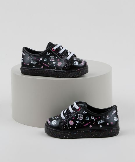 Tenis-Infantil-Molekinha-Estampado--Preto-9962483-Preto_1