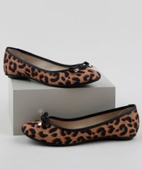 Sapatilha-Feminina-Moleca-Bico-Redondo-Estampada-Animal-Print-Onca-com-Laco-Marrom-9963522-Marrom_1