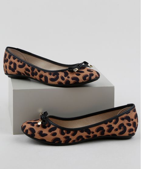 Sapatilha-Feminina-Moleca-Bico-Redondo-Estampada-Animal-Print-Onca-com-Laco-Marrom-9963522-Marrom_1