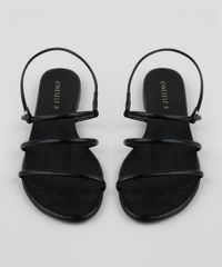 Rasteirinha-Feminina-Oneself-Texturizada-Cobra-Preta-9802898-Preto_5