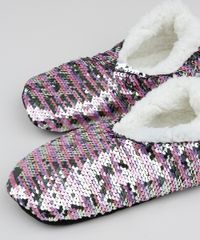 Pantufa-de-Paetes-Feminina-com-Felpado-e-Antiderrapante-Multicor-9849652-Multicor_3