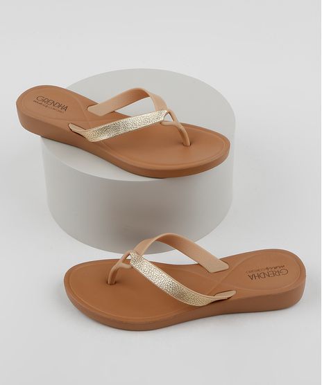 Tamanco-Feminino-Grendha-Mais-Conforto-Metalizado-Marrom-9958706-Marrom_1