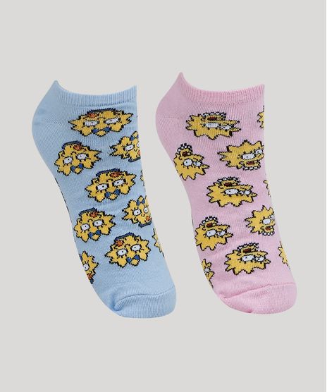 Kit-de-2-Meias-Femininas-Cano-Baixo-Os-Simpsons-Estampada-Multicor-9961791-Multicor_1