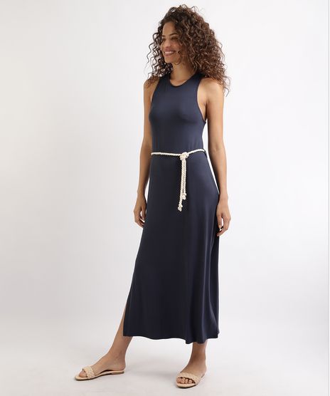 Vestido-Feminino-Longo-Sem-Manga-Decote-Nadador---Cinto-Azul-Marinho-9952967-Azul_Marinho_1