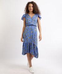 Vestido-Feminino-Midi-Estampado-de-Borboletas-com-Babado-Manga-Curta-Azul-9955193-Azul_3