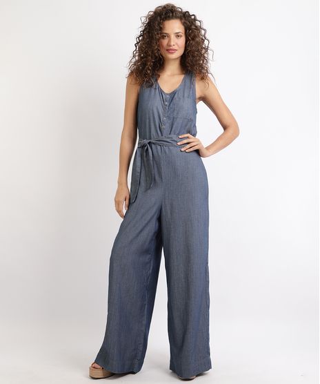 Macacao-Jeans-Feminino-Pantalona-com-Botoes-e-Faixa-para-Amarrar-Azul-9961388-Azul_1