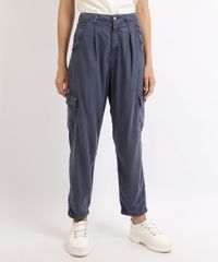 Calca-de-Sarja-Feminina-Slouchy-Cargo-Cintura-Super-Alta-Azul-Marinho-9955724-Azul_Marinho_1