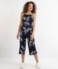 Macacao-Feminino-Pantacourt-Canelado-Estampado-de-Folhagem-Alca-Fina-Azul-Marinho-9960247-Azul_Marinho_1