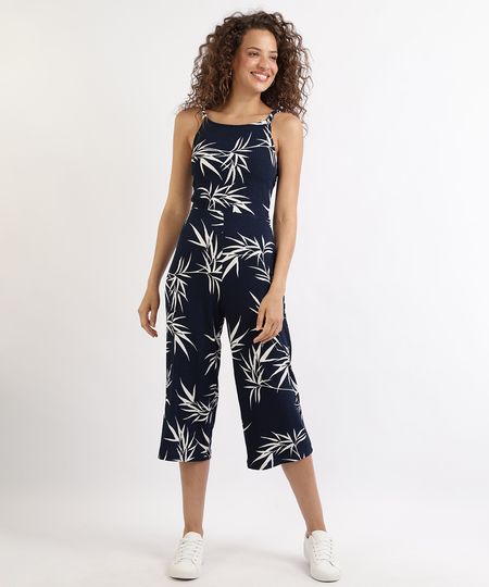 Macacao-Feminino-Pantacourt-Canelado-Estampado-de-Folhagem-Alca-Fina-Azul-Marinho-9960247-Azul_Marinho_1