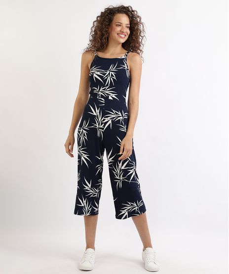 Macacao-Feminino-Pantacourt-Canelado-Estampado-de-Folhagem-Alca-Fina-Azul-Marinho-9960247-Azul_Marinho_1