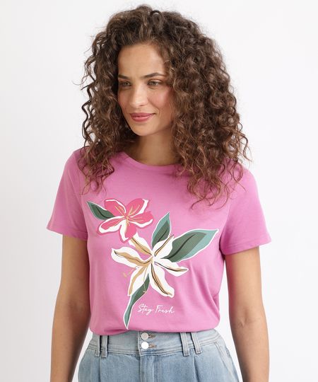 Blusa-Feminina-Flores-Manga-Curta-Decote-Redondo-Rosa-9953293-Rosa_1