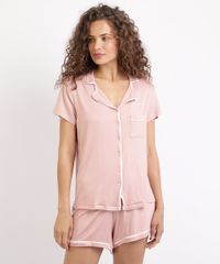 Pijama-Feminino-com-Bolso-e-Botoes-Manga-Curta-Lilas-9955963-Lilas_1