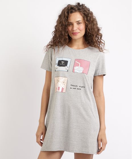 Blusa-Feminina--Maratonar--Manga-Curta-Decote-Redondo-Cinza-9957191-Cinza_1