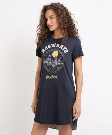 Camisola-Feminina-Harry-Potter-Hogwarts-Manga-Curta-Azul-Marinho-9957477-Azul_Marinho_1