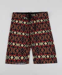 Bermuda-Surf-Juvenil-Estampada-Etnica-com-Cordao-Marrom-9954466-Marrom_1