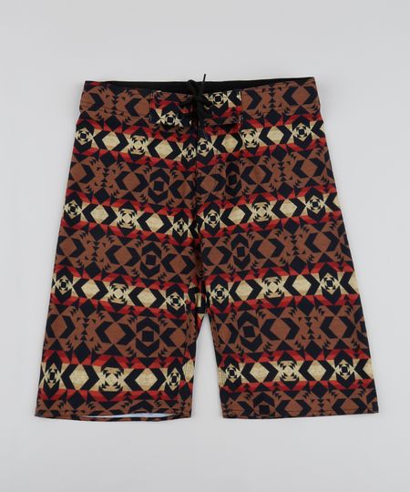 Bermuda-Surf-Juvenil-Estampada-Etnica-com-Cordao-Marrom-9954466-Marrom_1