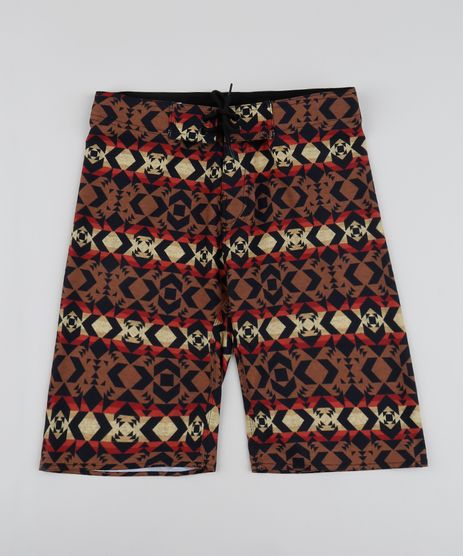 Bermuda-Surf-Juvenil-Estampada-Etnica-com-Cordao-Marrom-9954466-Marrom_1