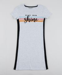 Vestido-Juvenil--Believe-Dream-Shine--com-Faixa-Lateral-Manga-Curta-Cinza-Mescla-9956164-Cinza_Mescla_1
