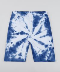 Bermuda-de-Moletom-Juvenil-Estampada-Tie-Dye-com-Bolsos-Azul-9959637-Azul_2
