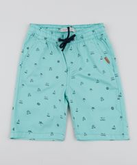 Bermuda-de-Sarja-Infantil-Estampada-com-Bolsos-Verde-Agua-9960989-Verde_Agua_1