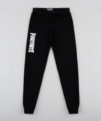 Calca-de-Moletom-Juvenil-Jogger-Fortnite-com-Bolsos-Preta-9962565-Preto_1