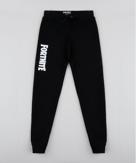 Calca-de-Moletom-Juvenil-Jogger-Fortnite-com-Bolsos-Preta-9962565-Preto_1