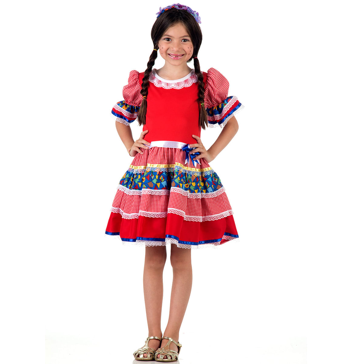 vestido caipira vermelho