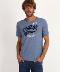 Camiseta-Masculina--Vintage-Denim--Manga-Curta-Gola-Careca-Azul-9951259-Azul_1