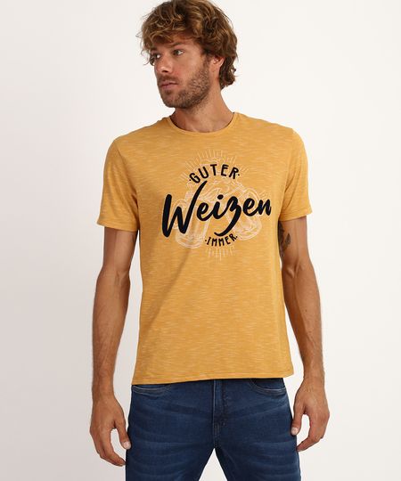Camiseta-Masculina--Guter-Weizen--Manga-Curta-Gola-Careca-Amarela-9951260-Amarelo_1
