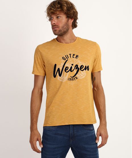 Camiseta-Masculina--Guter-Weizen--Manga-Curta-Gola-Careca-Amarela-9951260-Amarelo_1