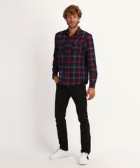 Camisa-Masculina-Estampada-Xadrez-Flanelada-com-Bolso-Vermelha-9831521-Vermelho_3