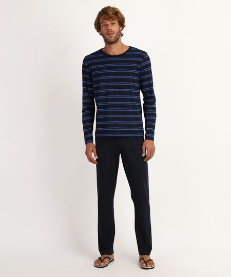 Pijama-Masculino-Camiseta-Estampada-Listrada-Manga-Longa-Gola-Careca--Azul-Marinho-9955937-Azul_Marinho_1 Pijama-Masculino-Camiseta-Estampada-Listrada-Manga-Longa-Gola-Careca--Azul-Marinho-9955937-Azul_Marinho_1