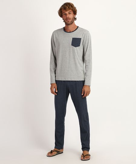 Pijama-Masculino-Camiseta-Estampada-Listrada-Manga-Longa-Gola-Careca--Cinza-9946154-Cinza_1