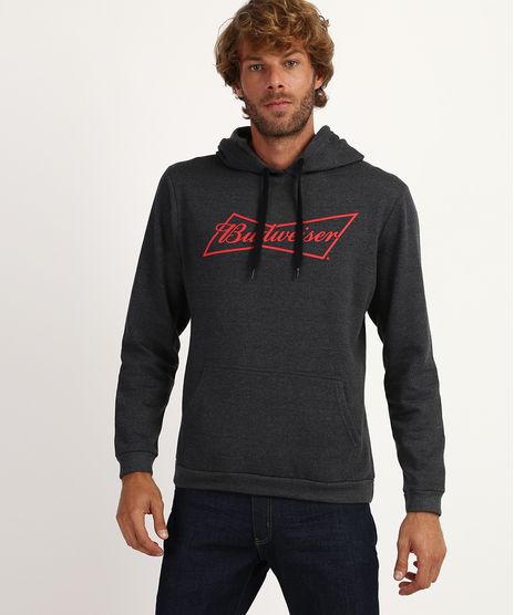 Blusao-de-Moletom-Masculino-Budweiser-com-Capuz-e-Bolso-CanguroCinza-9956778-Cinza_1