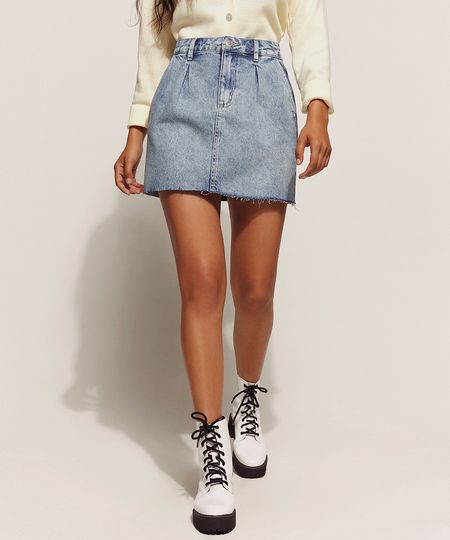 Saia-Jeans-Feminina-Curta-Reta-Marmorizada-com-Barra-a-Fio-Azul-Claro-9960671-Azul_Claro_1 Saia-Jeans-Feminina-Curta-Reta-Marmorizada-com-Barra-a-Fio-Azul-Claro-9960671-Azul_Claro_1