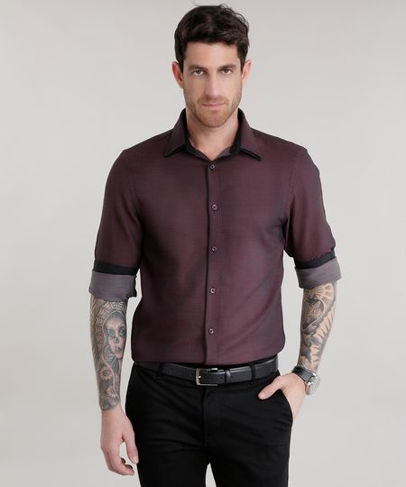 Camisa-Slim-Estampada-de-Poa-Vinho-8587044-Vinho_1 Camisa-Slim-Estampada-de-Poa-Vinho-8587044-Vinho_1
