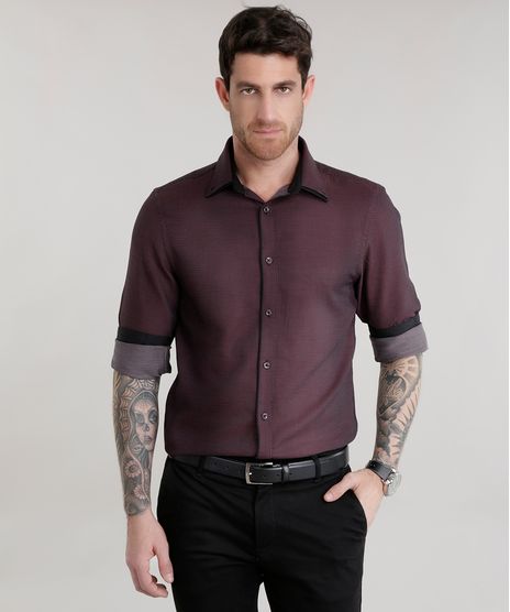 Camisa-Slim-Estampada-de-Poa-Vinho-8587044-Vinho_1